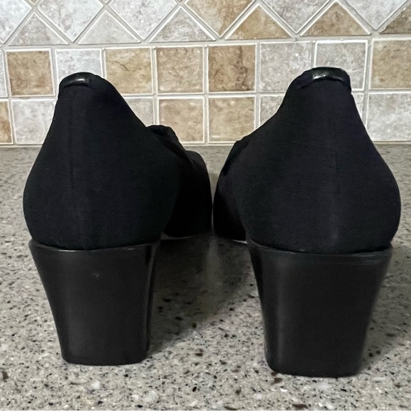 Pancaldi Women’s Square Toe Vintage Black Stretch Fabric Heel Size 10B - Picture 7 of 9